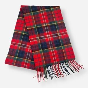 LochCarron of Scotland Tartan Wool Red Lambswool McPherson Clan Fringe 68"x10"
